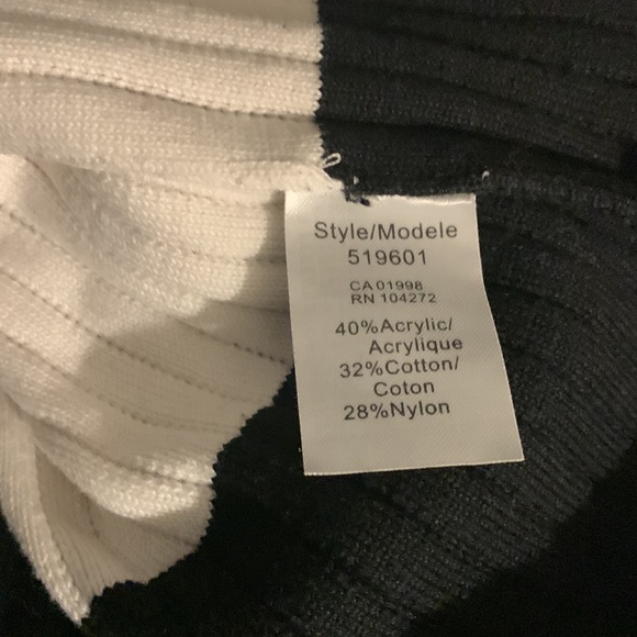 Gabby Isabella ROCK Tassel Fringe Tunic Black & White Colourblock Sweater - Picture 7 of 10